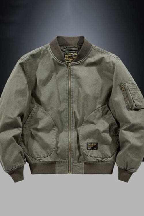 Out of State - Men's Plus Size Zip Up Baseball Collar Bomber Jacket