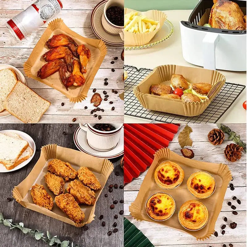 23CM Air Fryer Disposable Baking Paper Liner Non-Stick Mat Steamer