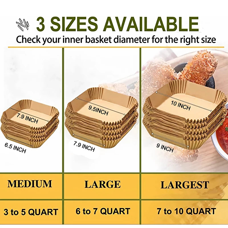 23CM Air Fryer Disposable Baking Paper Liner Non-Stick Mat Steamer