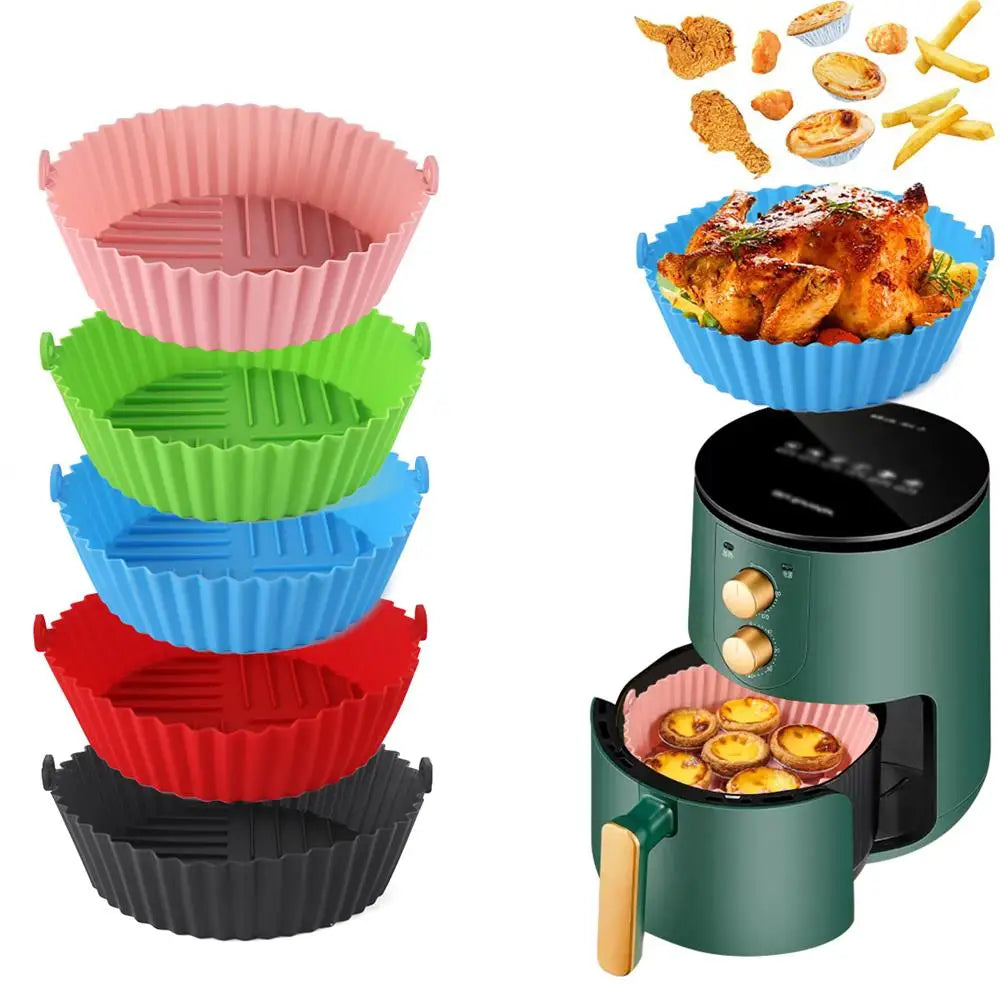 1PC Air Fryer Silicone Baking Tray Mat Circular High-Temperature