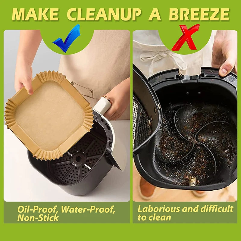 23CM Air Fryer Disposable Baking Paper Liner Non-Stick Mat Steamer