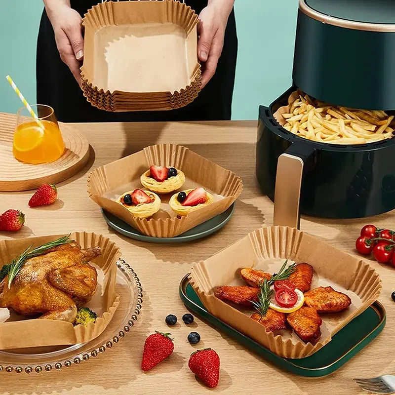 23CM Air Fryer Disposable Baking Paper Liner Non-Stick Mat Steamer
