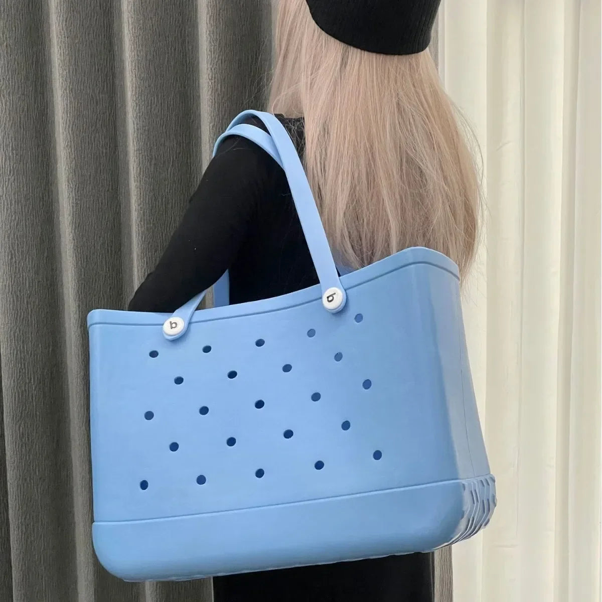 L/XL Croc Beach Tote Bag Rubber EVA Waterproof Basket Extra Large