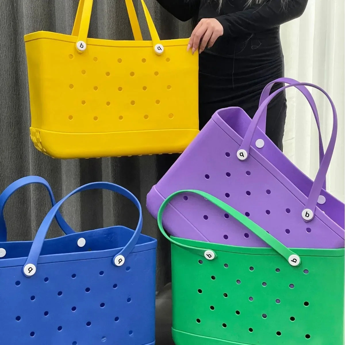 L/XL Croc Beach Tote Bag Rubber EVA Waterproof Basket Extra Large