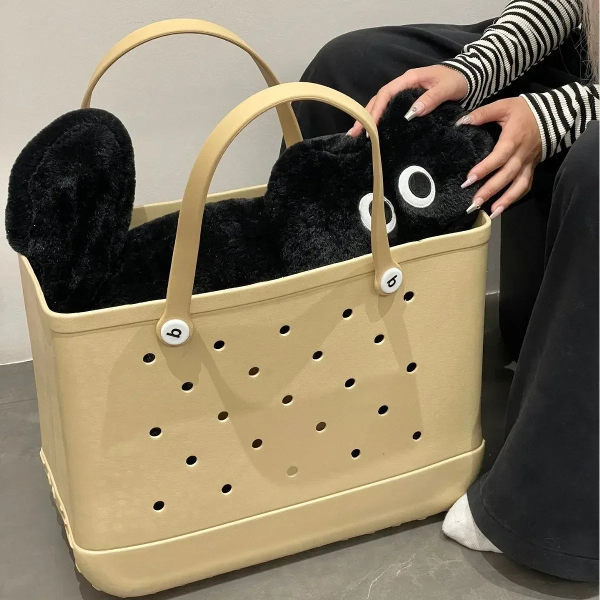 L/XL Croc Beach Tote Bag Rubber EVA Waterproof Basket Extra Large