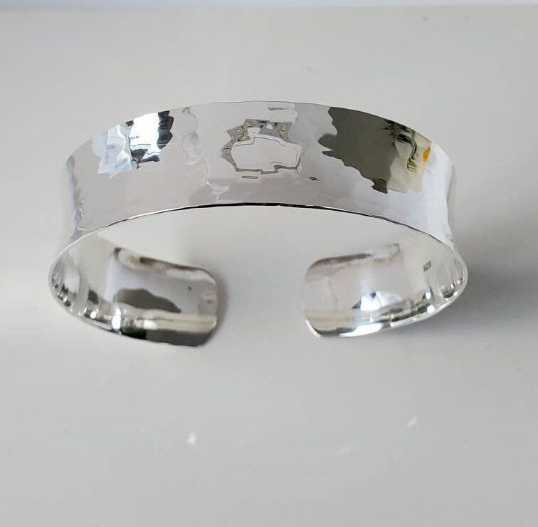 Sterling Silver Hammered Bangle, Cuff Bracelet, Sterling Silver