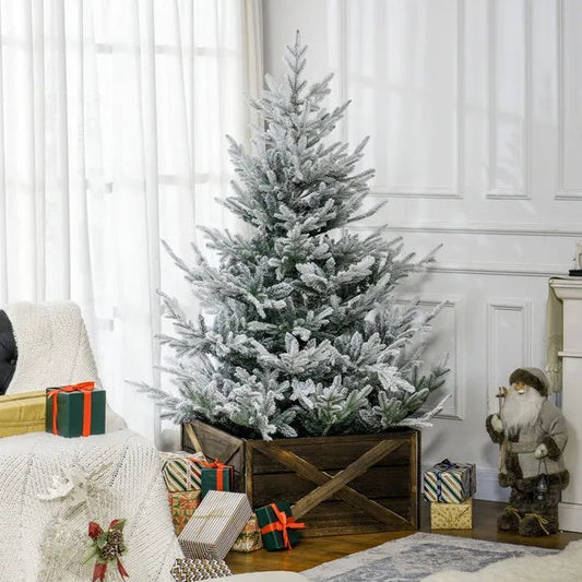 HOMCOM 6 Foot Artificial Christmas Tree, Pine Hinged Xmas Tree With