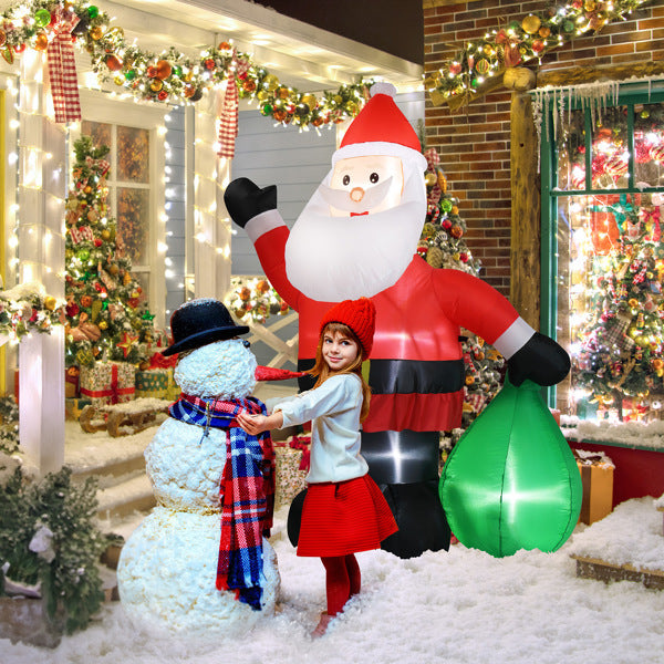 6ft Gift Santa Claus 4 LED Lights Christmas Inflatable Decoration