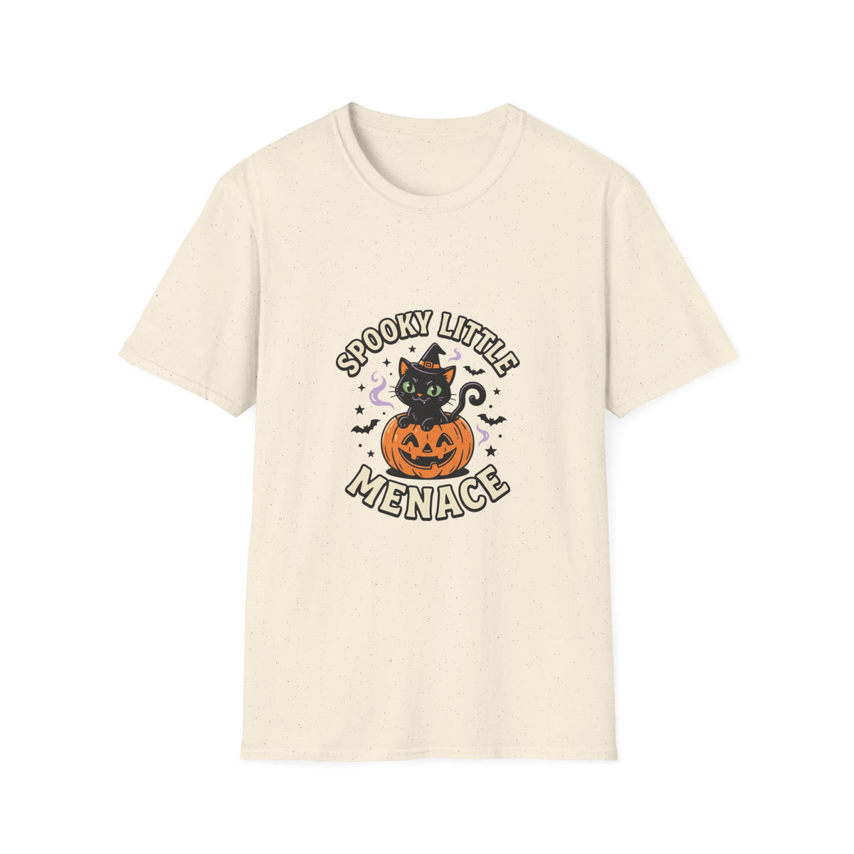 Spooky Little Menace T-Shirt — Cute Halloween Black Cat Pumpkin Tee