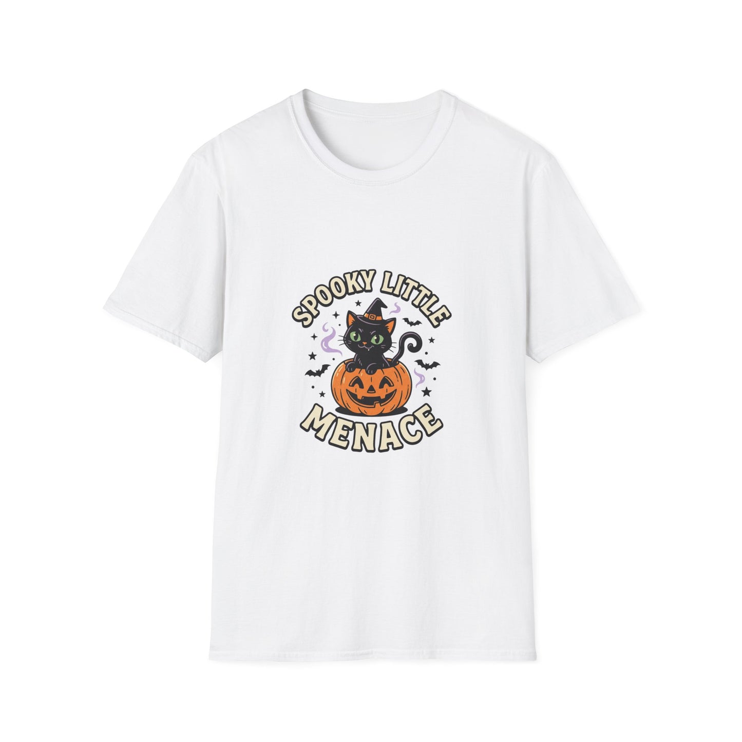 Spooky Little Menace T-Shirt — Cute Halloween Black Cat Pumpkin Tee
