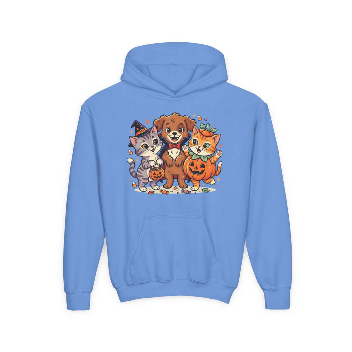 Kids Halloween Hoodie — Cute Puppy & Kittens in Pumpkin Costume