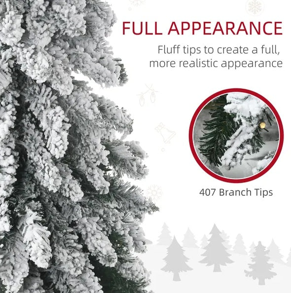 HOMCOM 6ft Tall Prelit Pencil Artificial Christmas Tree Holiday Decor