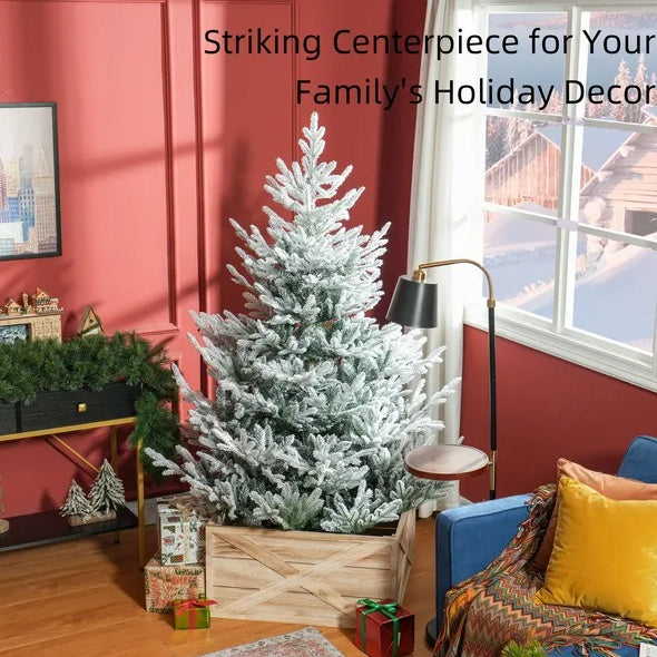 HOMCOM 6 Foot Artificial Christmas Tree, Pine Hinged Xmas Tree With