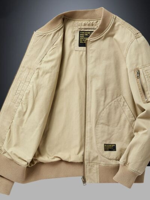 Out of State - Men's Plus Size Zip Up Baseball Collar Bomber Jacket