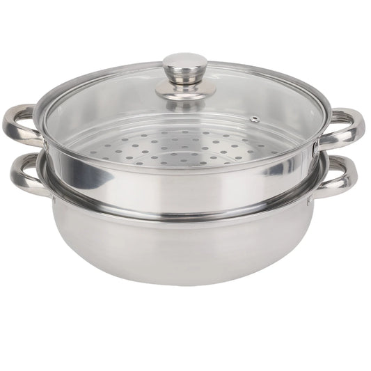 Stainless Steel Cookware 27cm/11in 2-Layer Steamer Pot Cooker Double