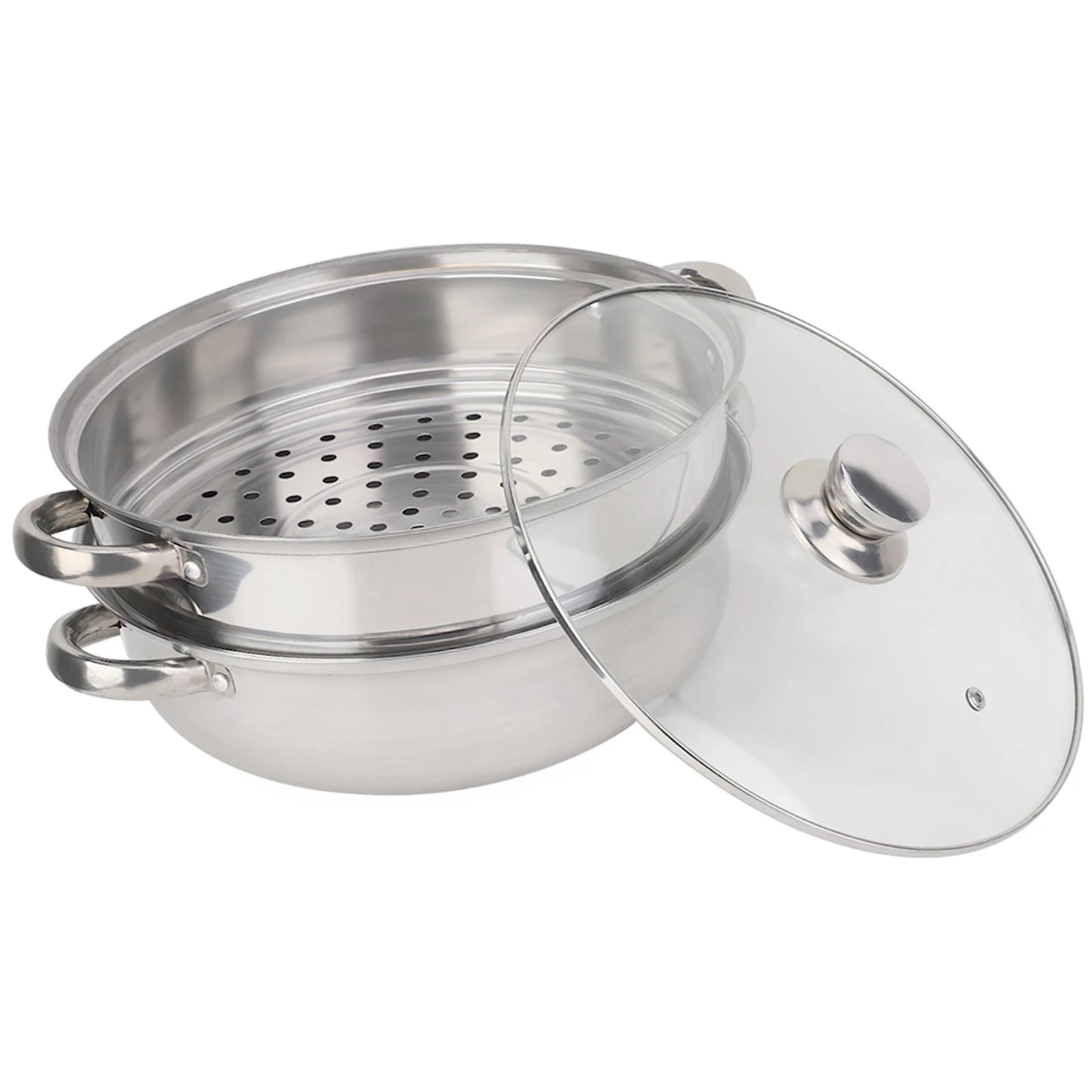 Stainless Steel Cookware 27cm/11in 2-Layer Steamer Pot Cooker Double