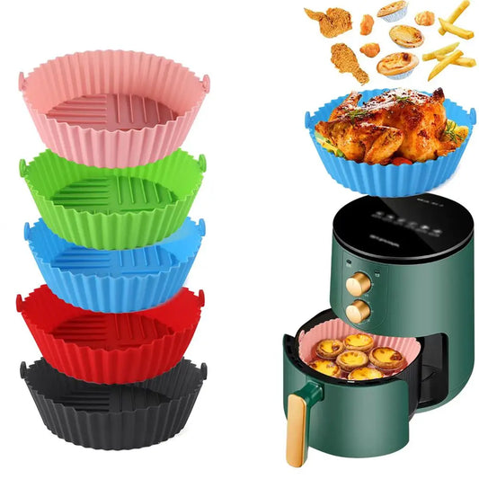 1PC Air Fryer Silicone Baking Tray Mat Circular High-Temperature