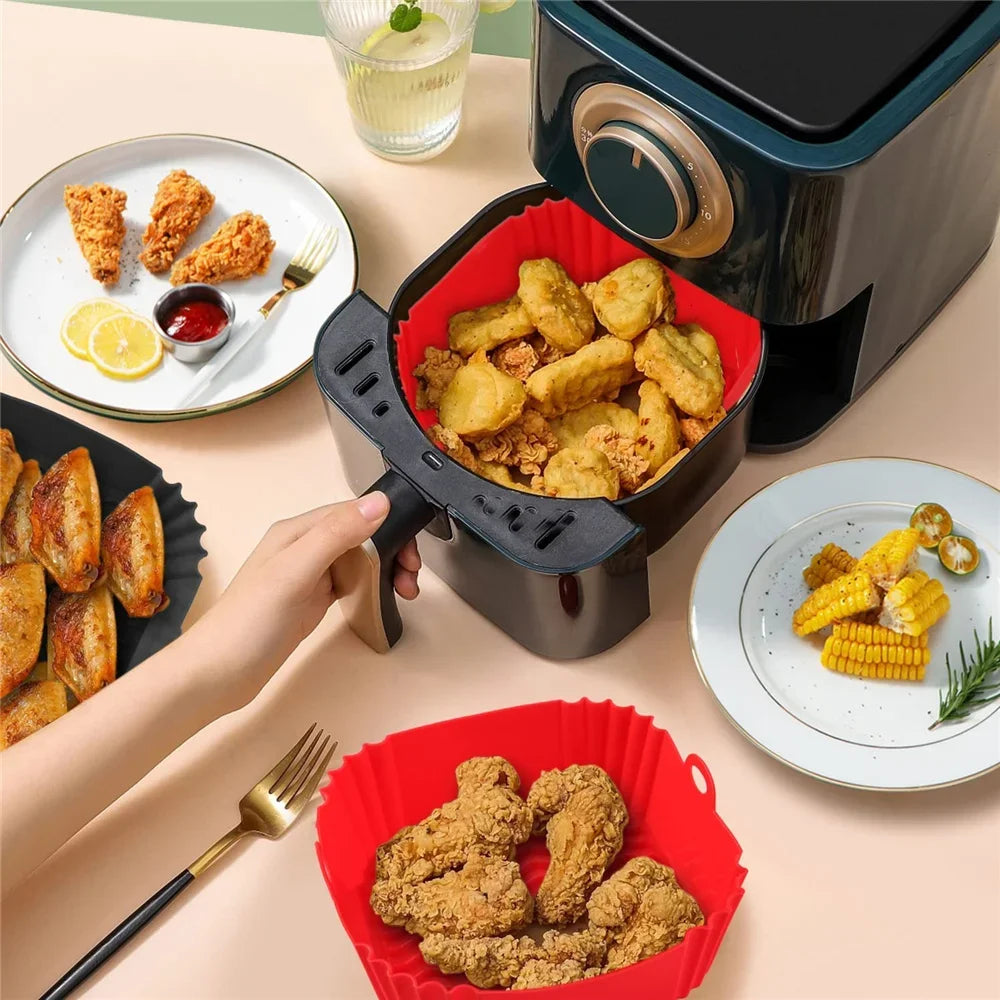 Reusable Airfryer Pan Liner Accessories Silicone Air Fryers Oven