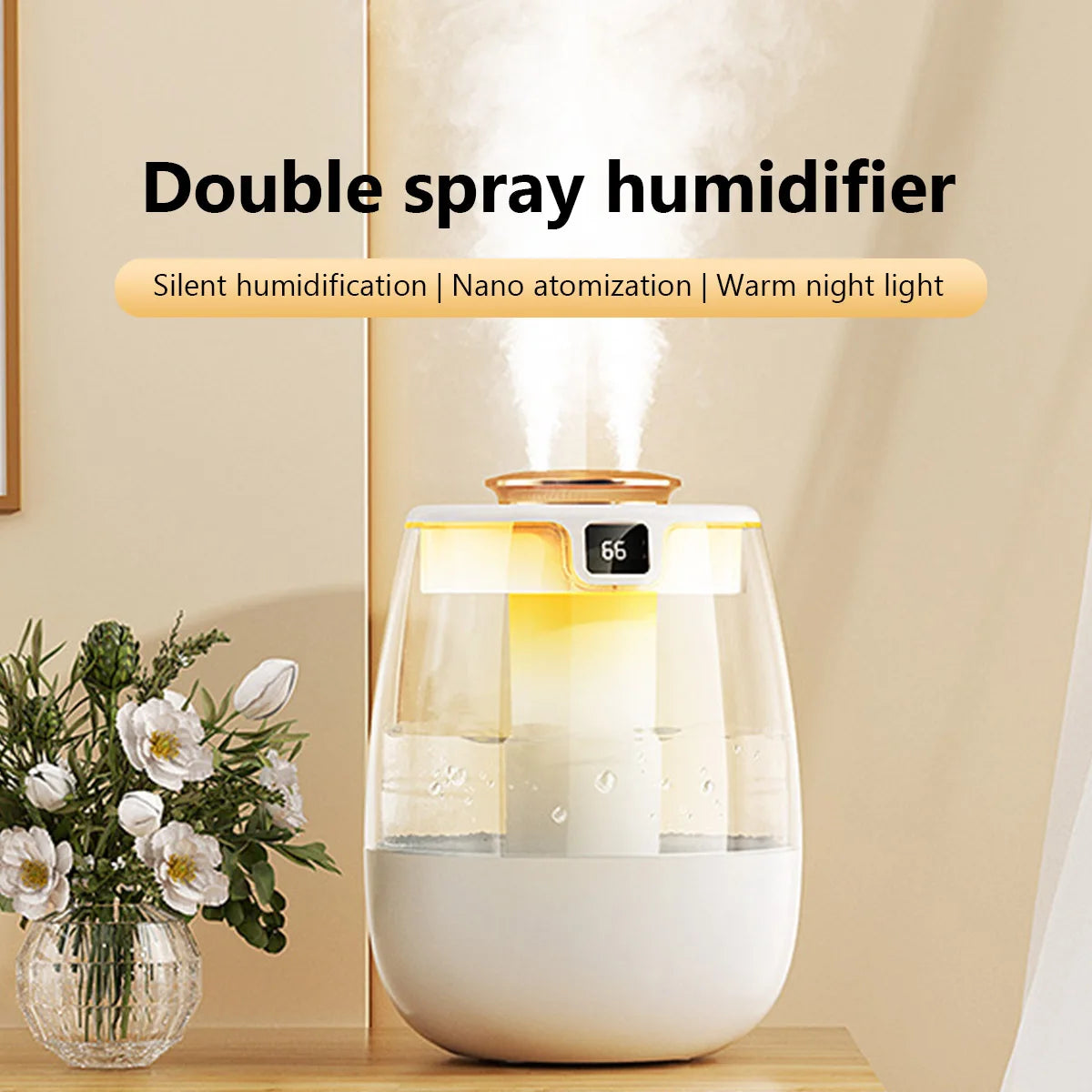 1.3L Air Humidifier Double Spray Port Cool Mist Maker Fragrance