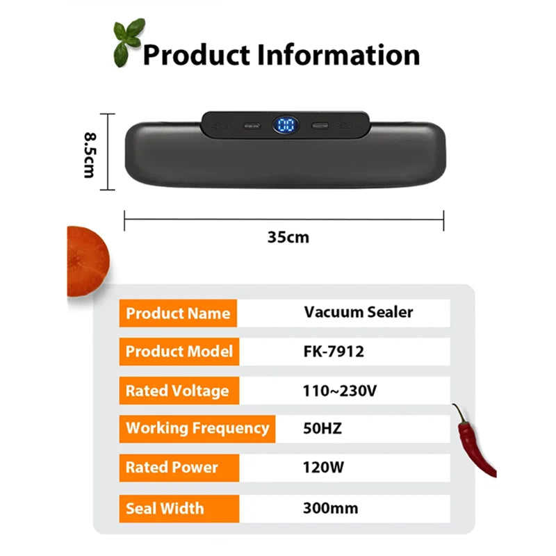 Vacuum Sealer Packaging Machine Food Vacuum Sealer With Free 10pcs