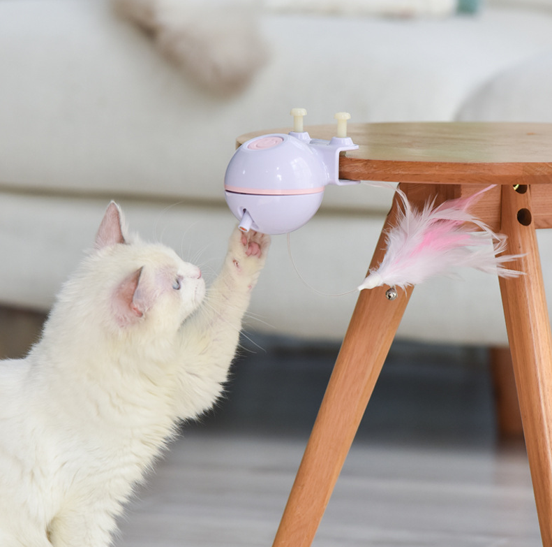 Automatic Smart Pet Toy Ball with USB Electric Teaser Wand (Replaceable)
