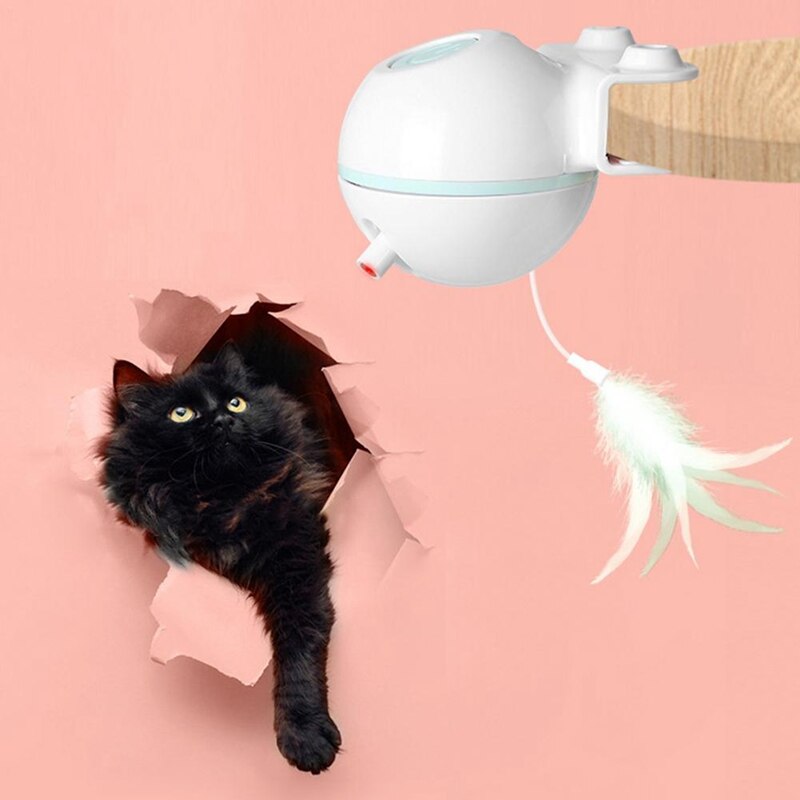 Automatic Smart Pet Toy Ball with USB Electric Teaser Wand (Replaceable)
